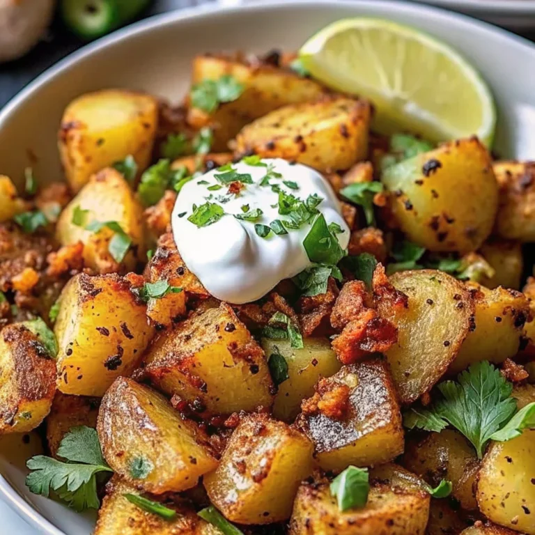 Crispy Mexican potatoes with cilantro and cheese