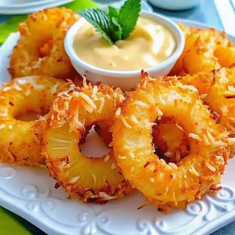 crispy fried pineapple rings with dipping sauce