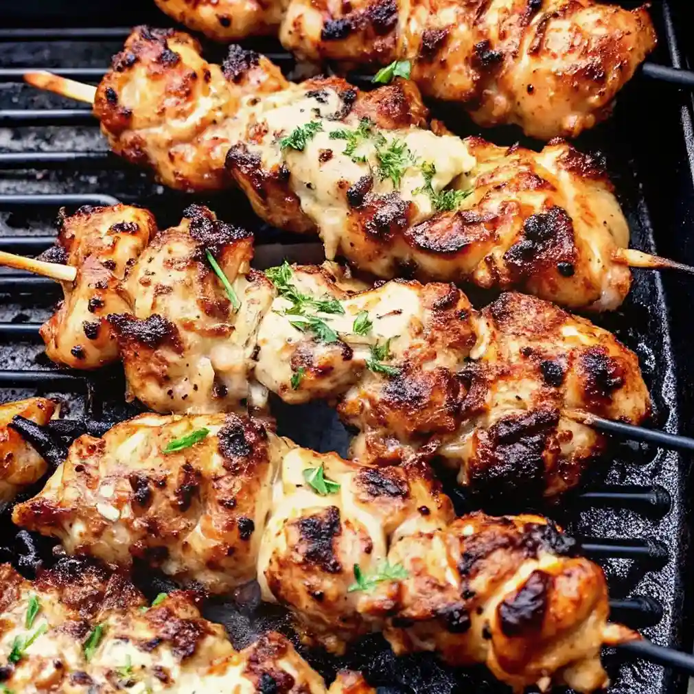 Bang Bang Chicken Skewers – The Ultimate Flavor-Packed Recipe Guide 2 Served Bang Bang Chicken Skewers in party style