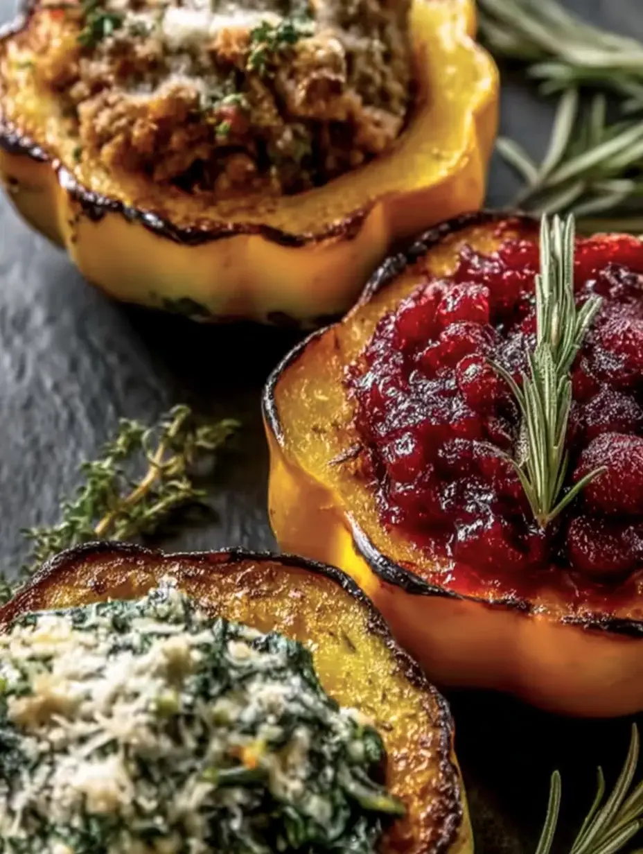 Welcome to Nessy Recipes 5 Stuffed Acorn Squash Rings