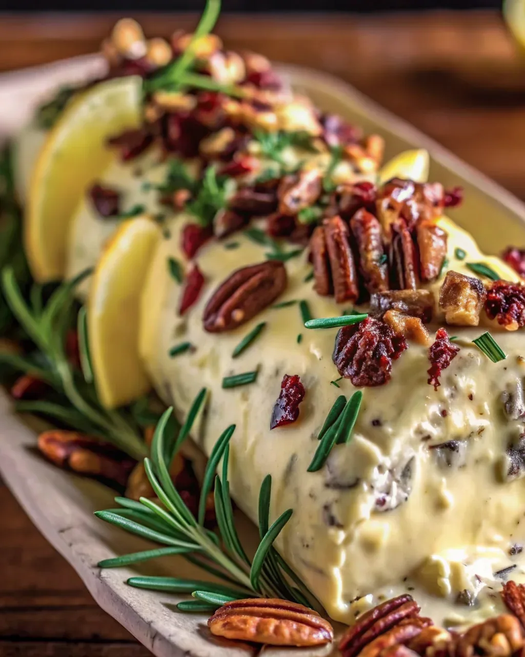 card pinepple cranberry holiday cheese log 11zon