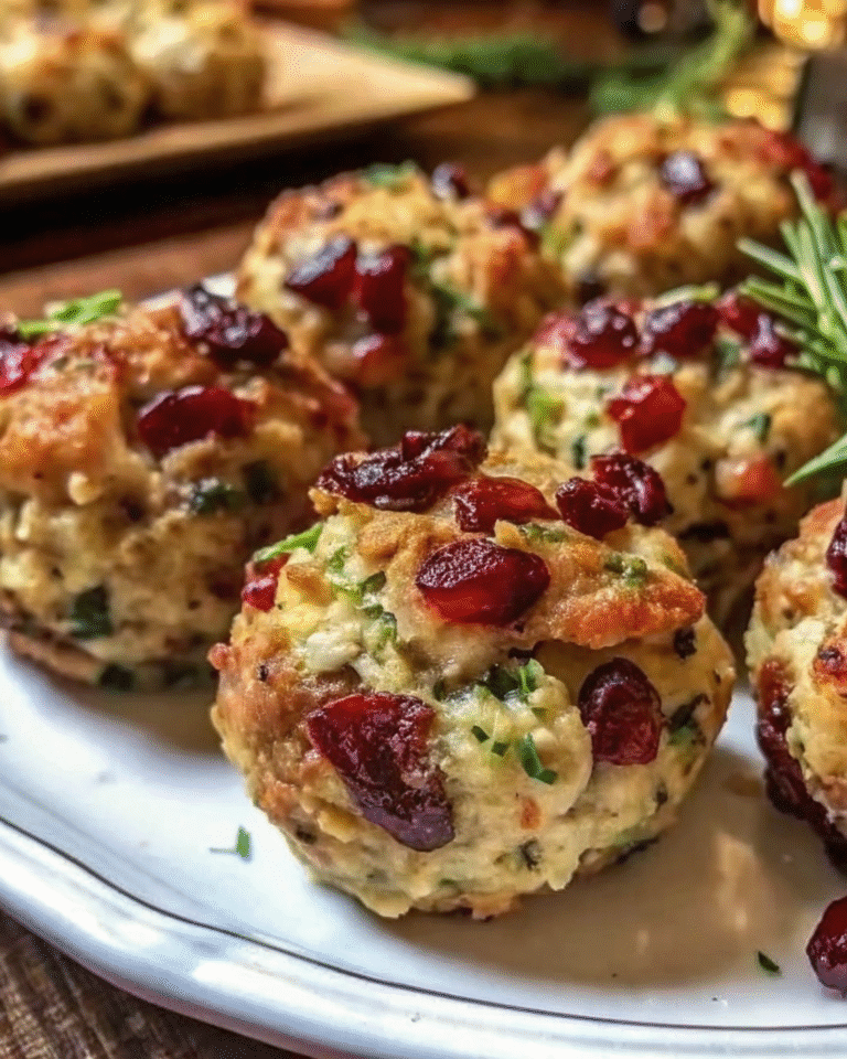 Cranberry Turkey Stuffing Balls (with Mushroom “Blend”)