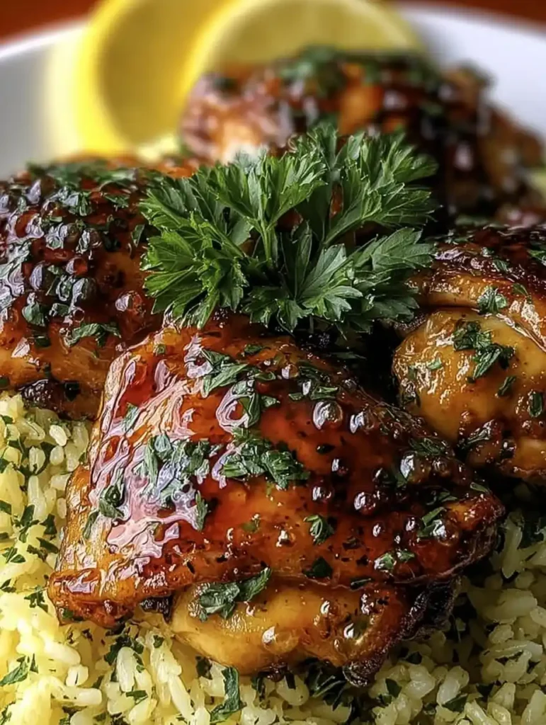 Crispy Lemon Pepper Chicken Thighs with Buttery Rice