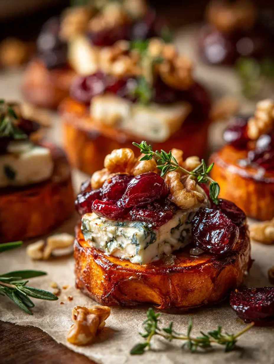 Welcome to Nessy Recipes 7 sweet potato rounds with brie