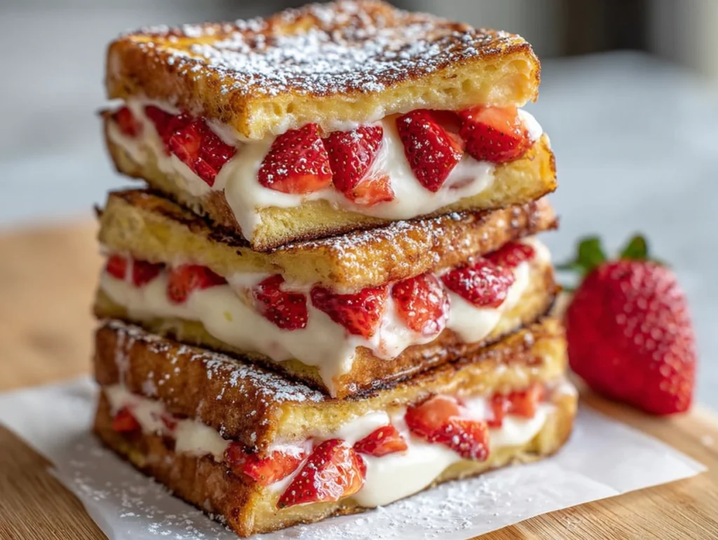 Fried Strawberry Cheesecake Sandwiches