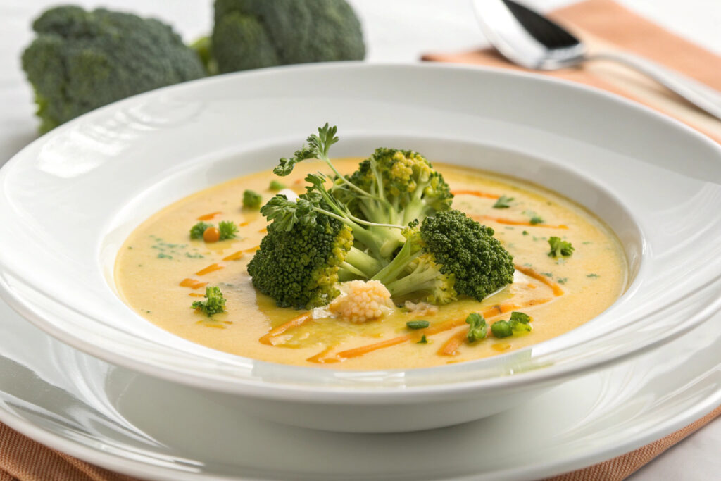 Broccoli Cheese Soup featured dish plated