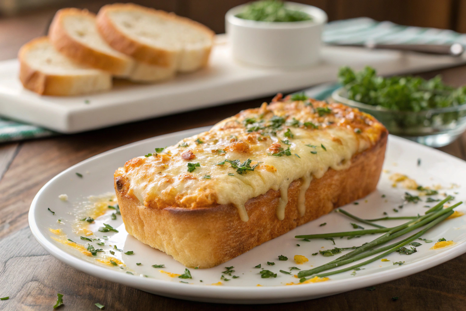 Hot Honey Cheesy Bread featured dish plated