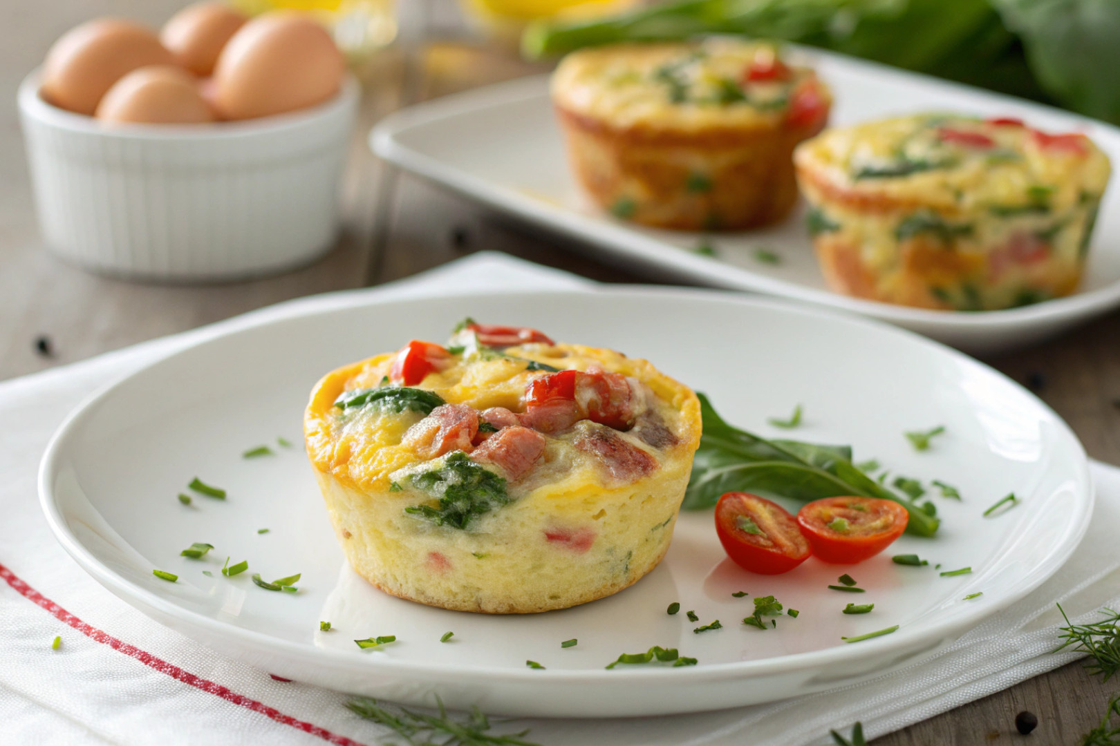 Breakfast Egg Muffins featured dish plated