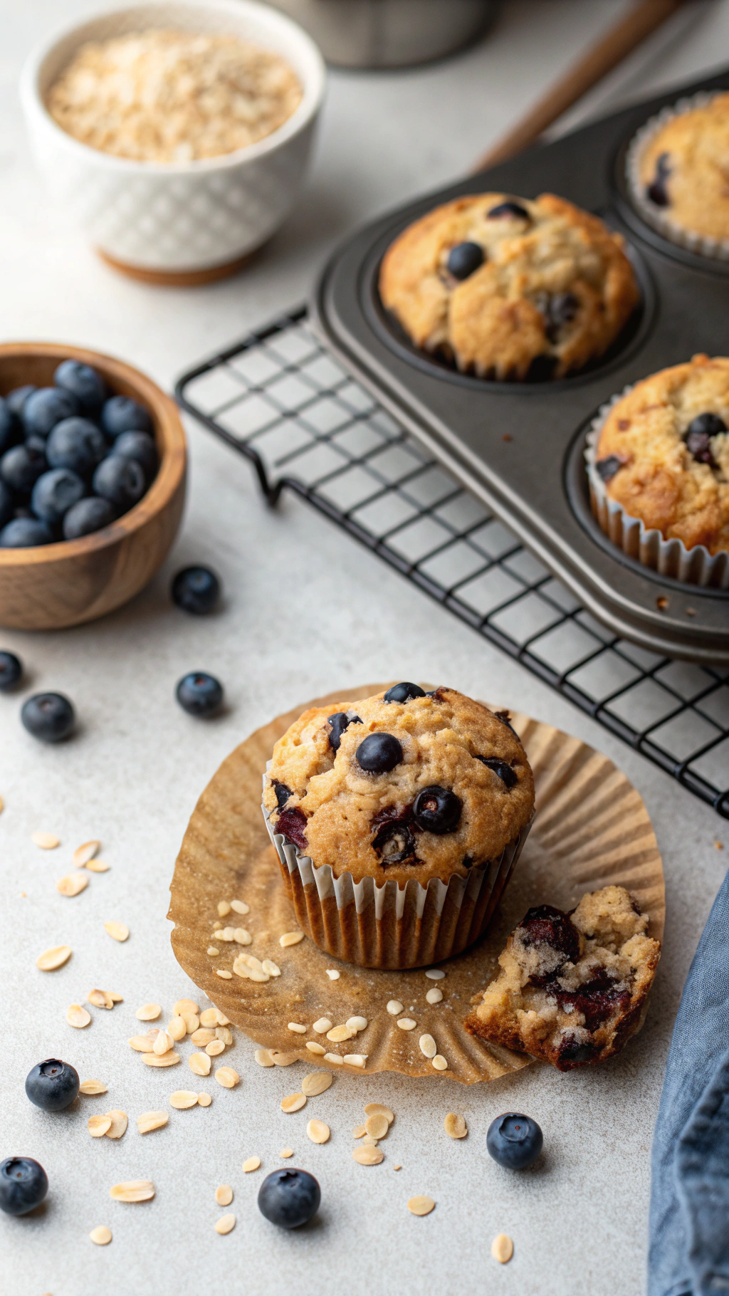 Blueberry Oatmeal Muffins cooking process step
