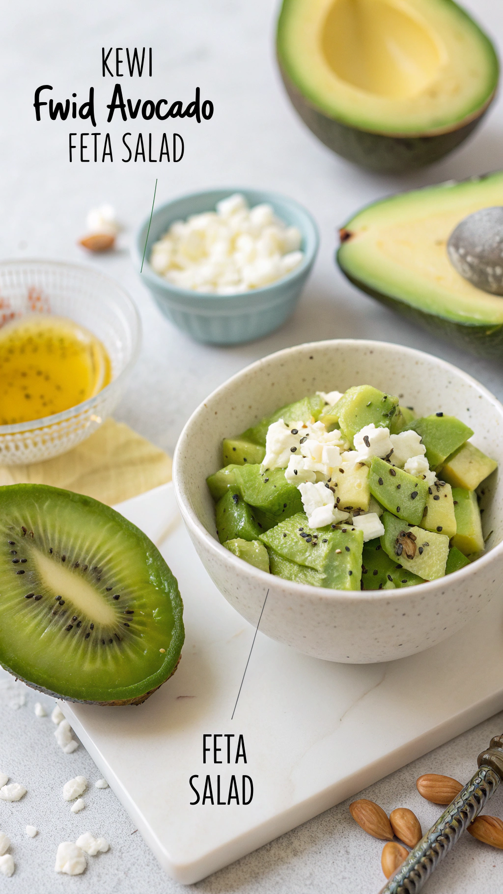 Best Kiwi Avocado Feta Salad 2 Kiwi Avocado Feta Salad ingredients preparation
