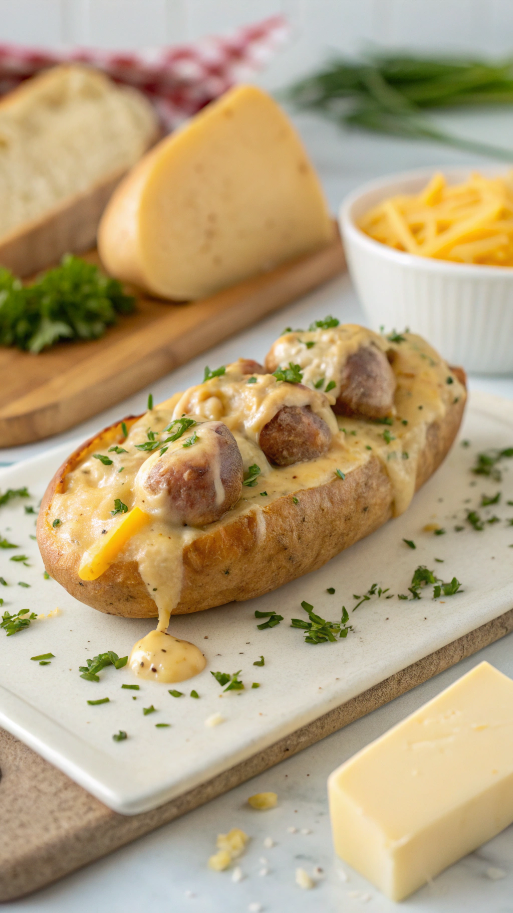 Best Creamy Cheesy Sausage Potato 2 Creamy Cheesy Sausage Potato ingredients preparation