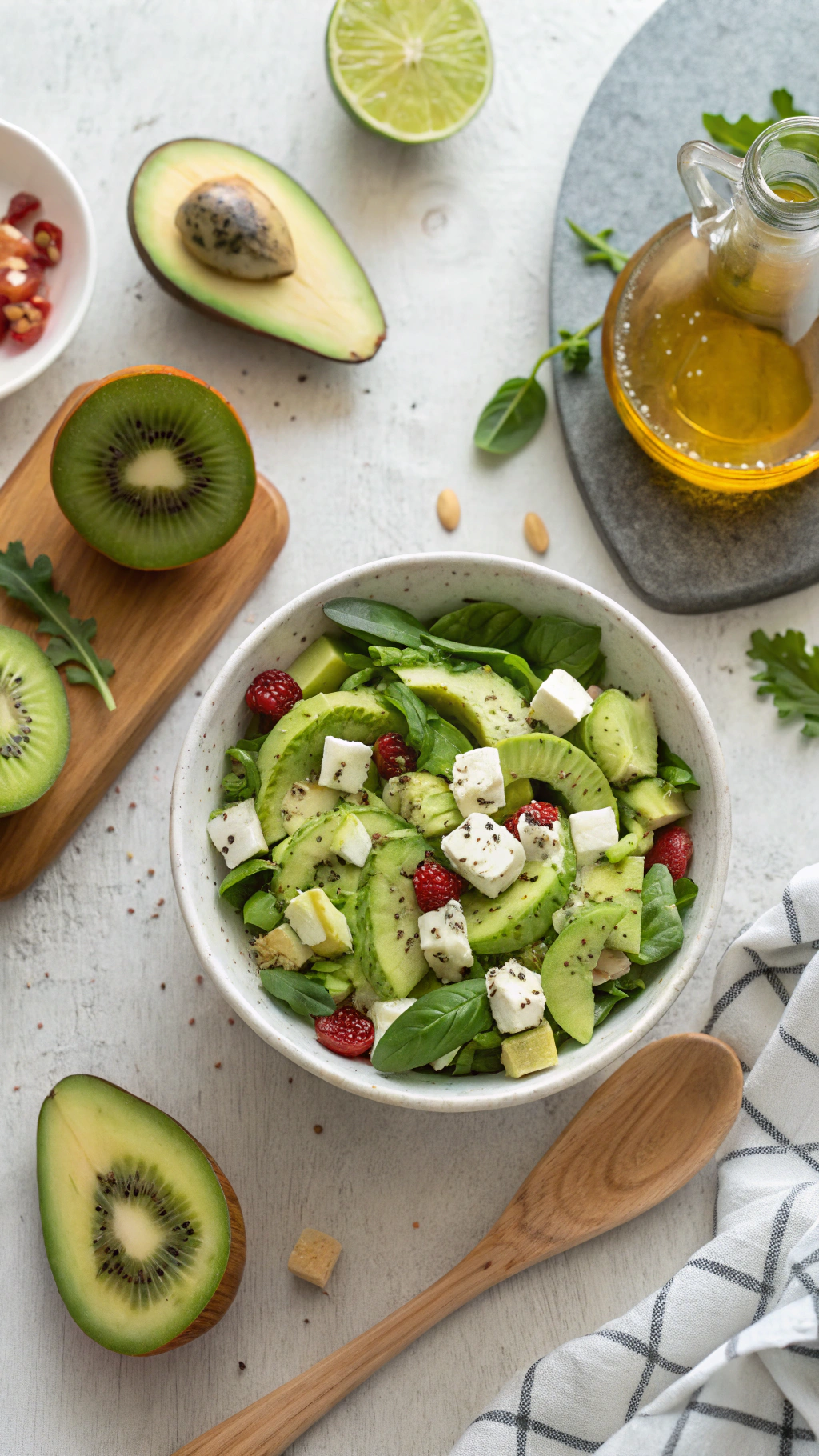 Best Kiwi Avocado Feta Salad 3 Kiwi Avocado Feta Salad cooking process step