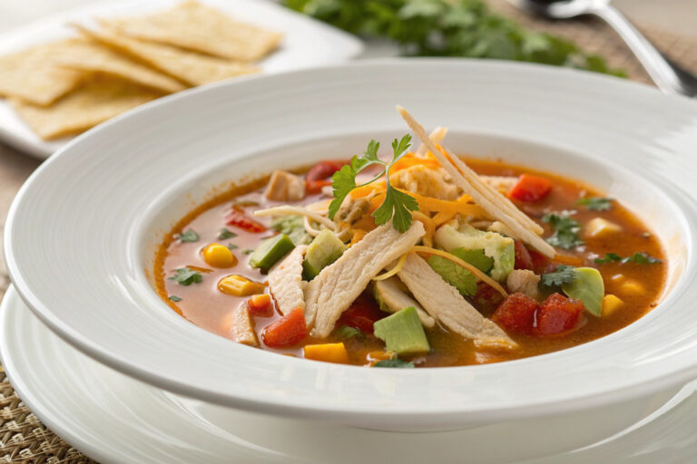 Chicken Tortilla Soup featured dish plated