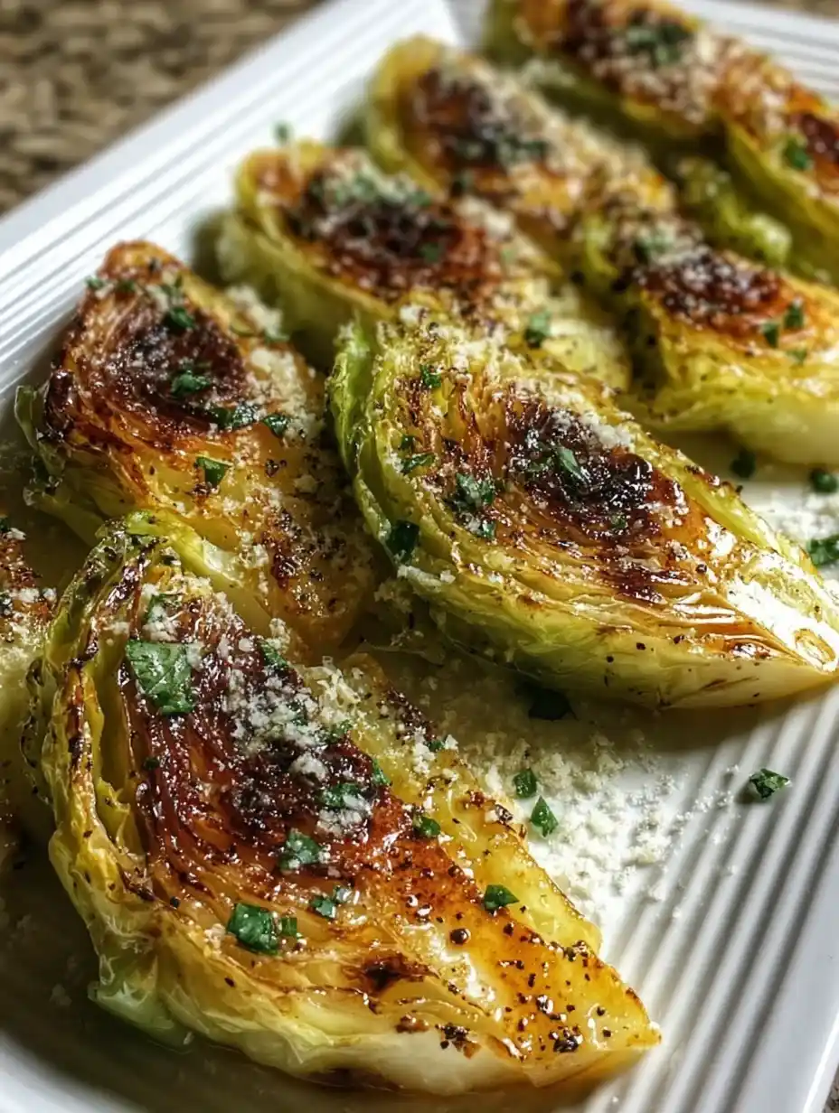 Garlic Soy Roasted Cabbage Wedges