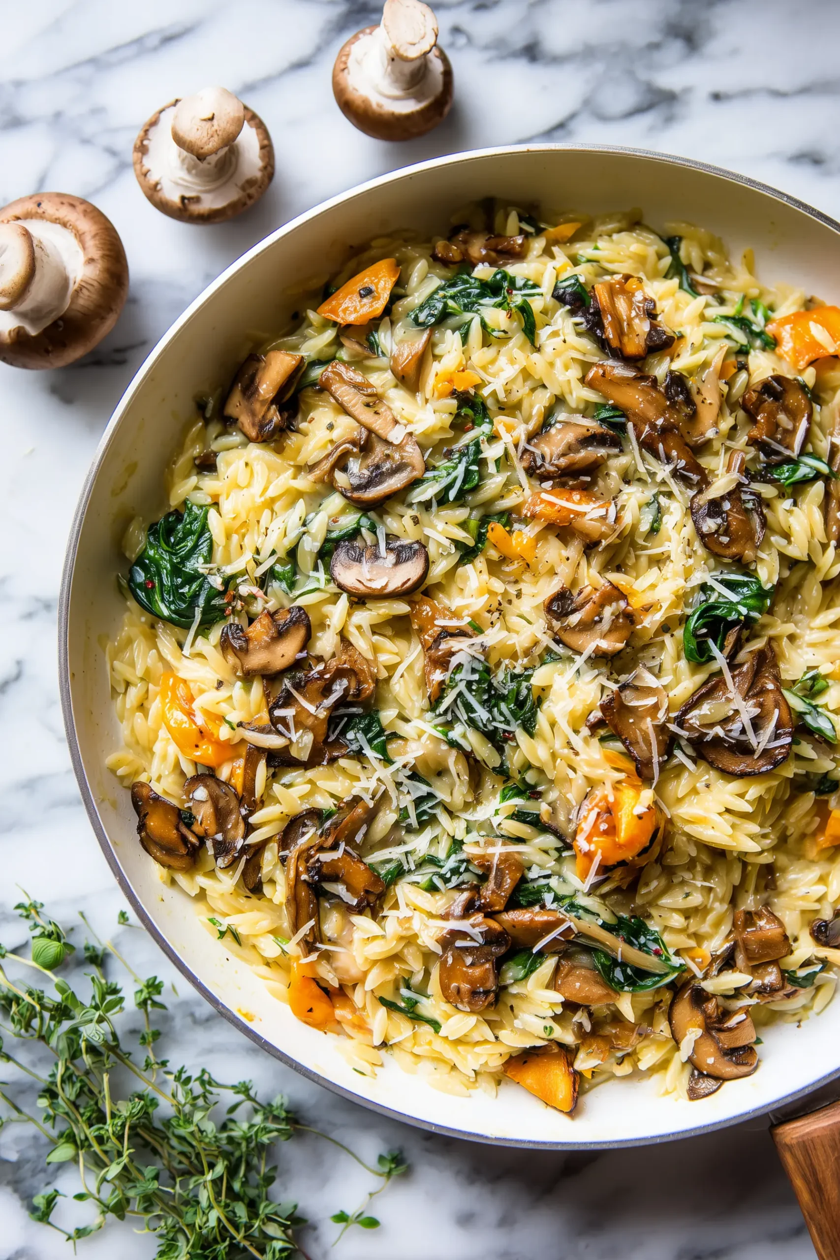 Garlic Butter Orzo with Mushrooms and Spinach 4 garlic butter orzo featured scaled