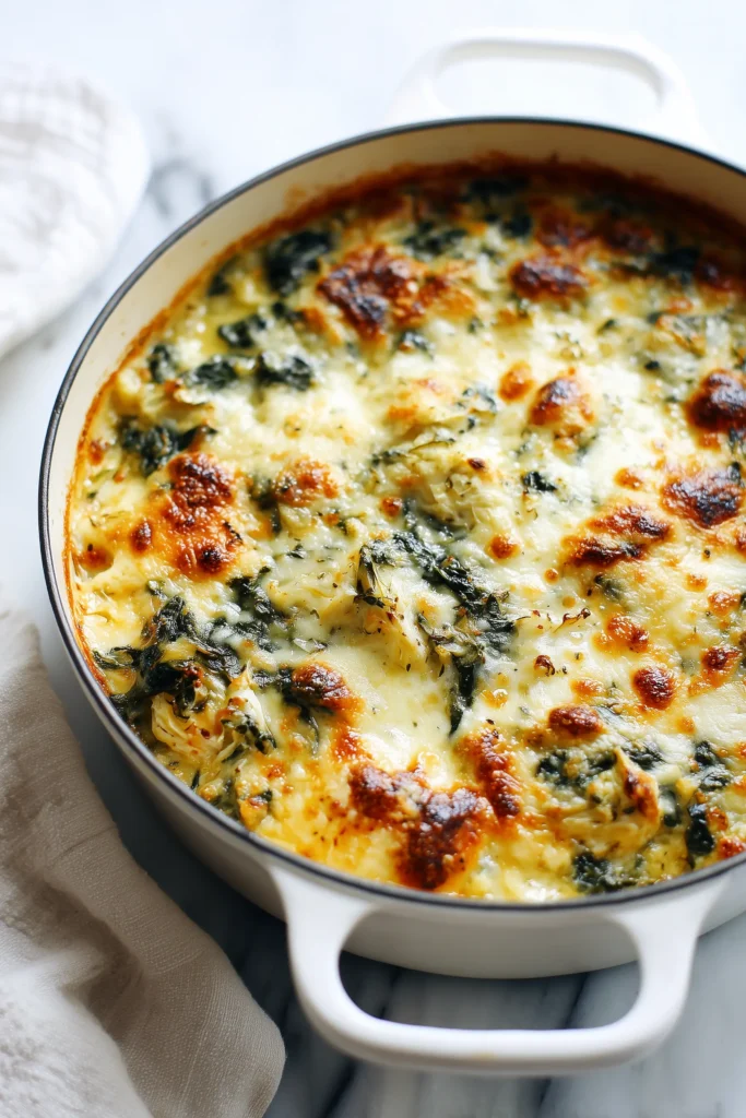 Spinach Artichoke Chicken with Cottage Cheese 1 spinach artichoke chicken featured