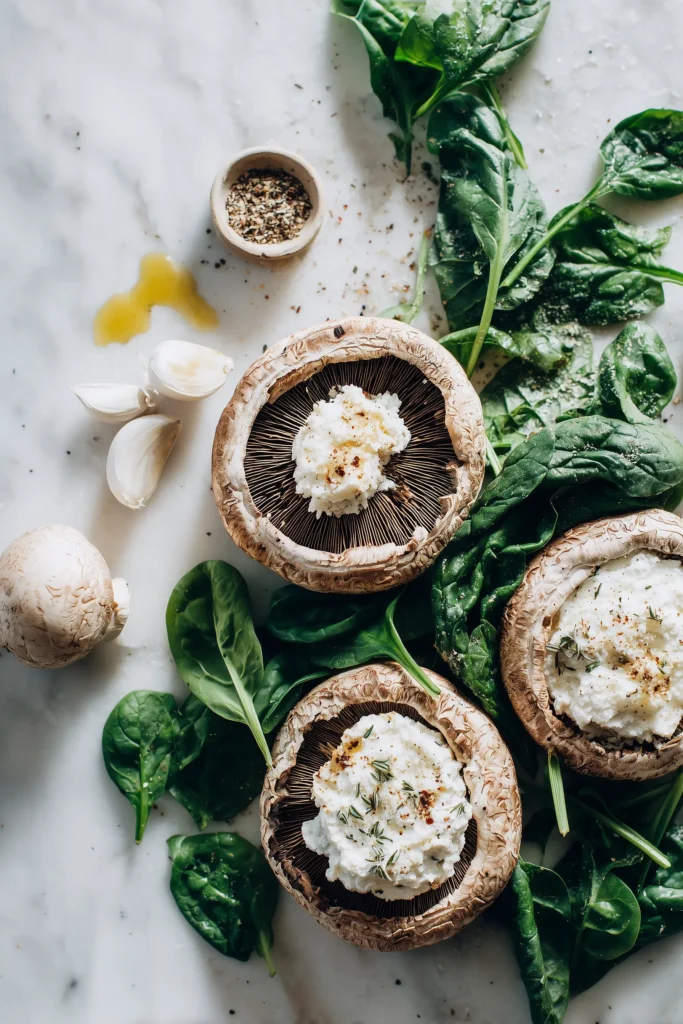 Spinach Cheese Stuffed Portobello 2 spinach cheese stuffed portobello ingredients