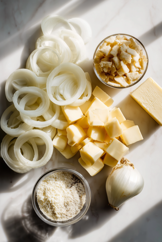 Irresistibly Cheesy Tennessee Onions Better than Onion Rings 2 Sweet onions, three cheeses, butter, cracker crumbs, and seasonings for Irresistibly Cheesy Tennessee Onions Better than Onion Rings.