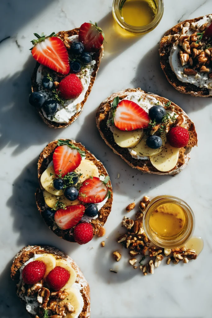 Ingredients for Crispy Flatbread with Brie Cranberries and Toasted Walnuts with a Hot Honey Drizzle arranged on marble.