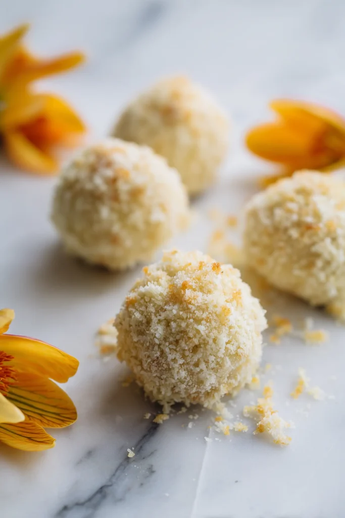 Mini onions being coated in breadcrumbs and flour for the Crispy Air Fryer Mini Blooming Onions Recipe.